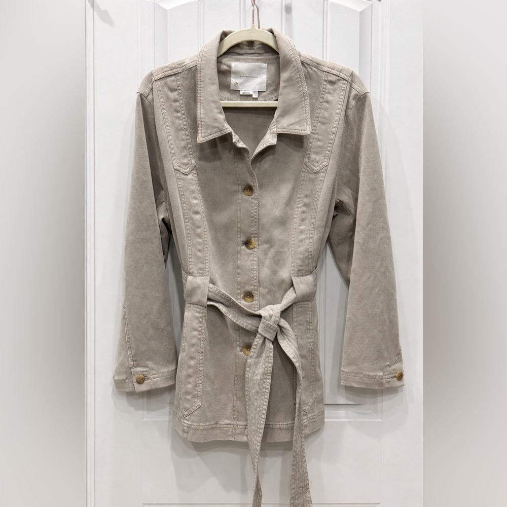 Anthropologie‎ Women’s Taupe Belted Utility Jacket Safari Style US Size 16 EUC